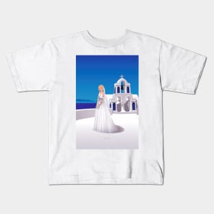 Bride in Mykonos Kids T-Shirt